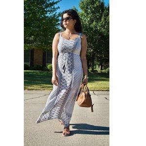 White  floral print maxi dress